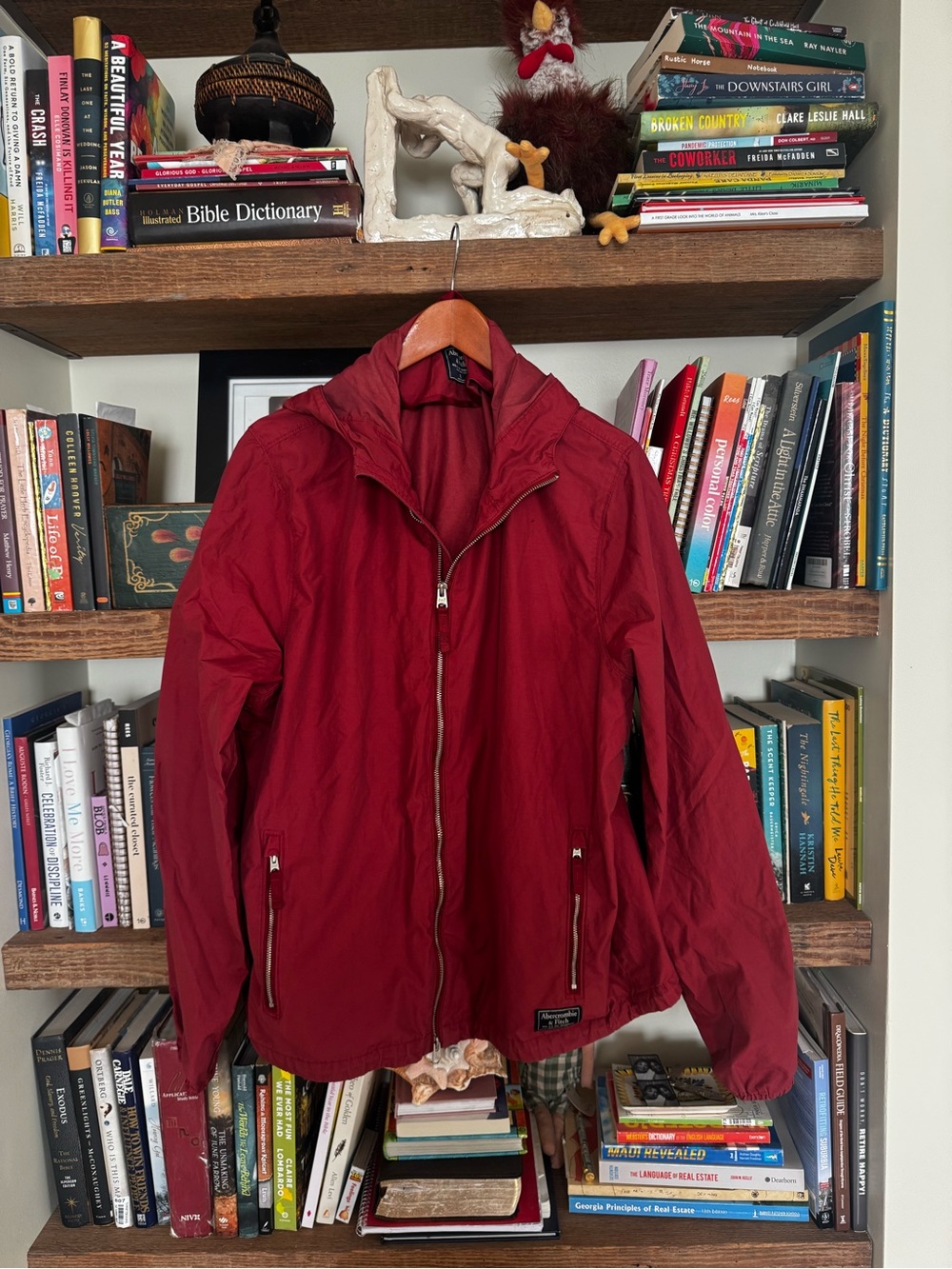 Abercrombie & Fitch Women's Burgundy Zip-Up Utility Jacket